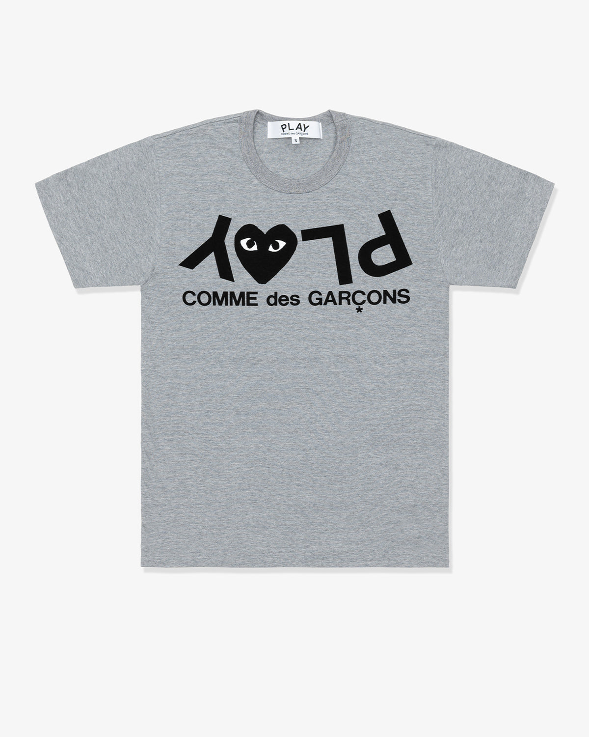 CDG PLAY: Cotton Top Jersey Logo Print/Black (Top Gray) | DSMG E-SHOP