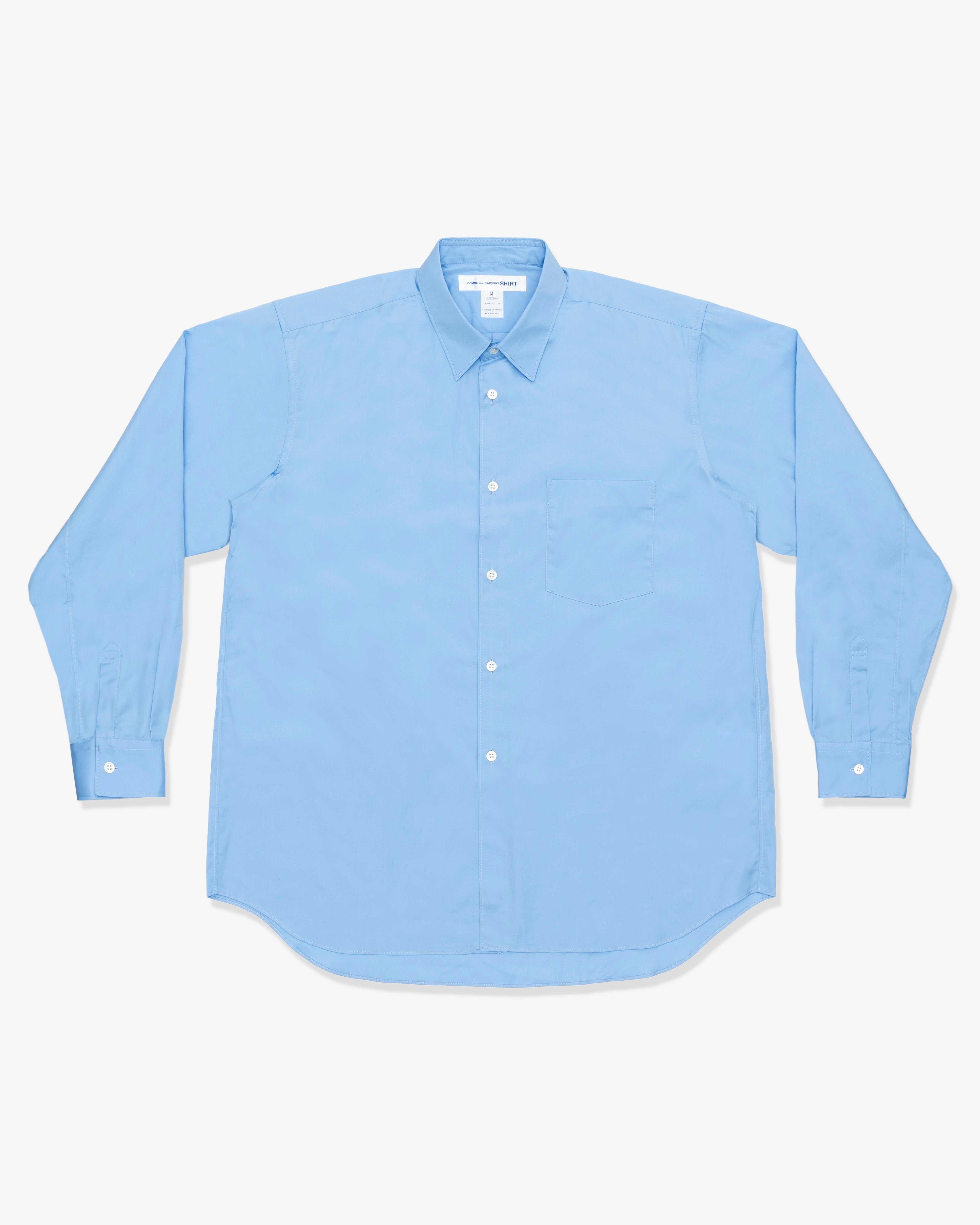CDG Shirt Forever: Wide Classic Plain Shirts (Blue) | DSMG E-SHOP
