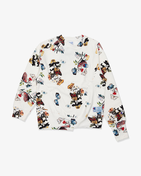 UNDERCOVER W - Cotton/Polyester All-Over Print Fleece Sweatshirt Pullover - (Ivory Base)