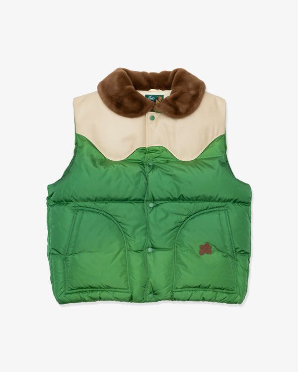 GOLF LE FLEUR - Leather Puffer Vest Lg - (Green)