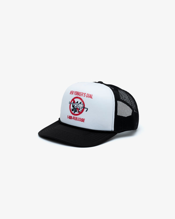 PARADISE - New Yorkers Dial Trucker Hat - (Black Red)