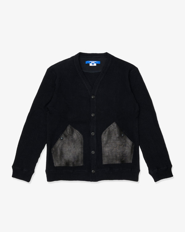 JUNYA WATANABE MAN - Cotton Rib Knit X Leather - (Black X Black)