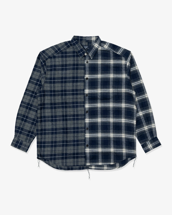 COMME des GARCONS HOMME - Cotton Flannel Check - (Navy/
Grey)