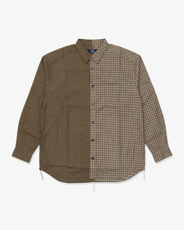 COMME des GARCONS HOMME - Cotton Flannel Check - (Khaki/
Brown)