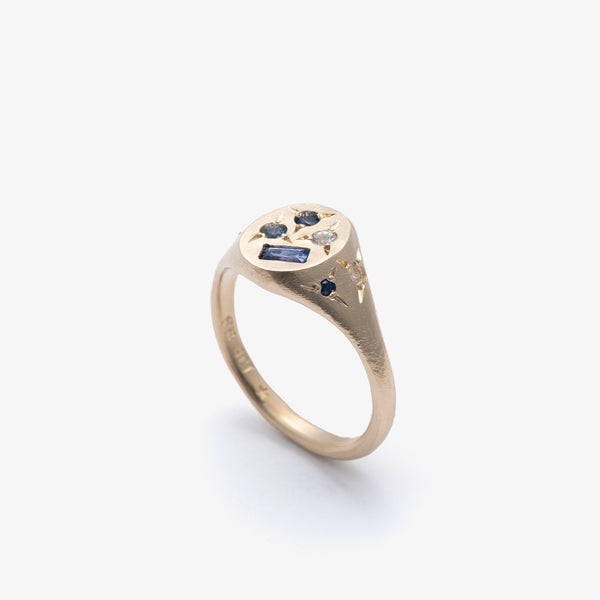 SEB BROWN - Blue Treasure Ring Gold - (9Yg)