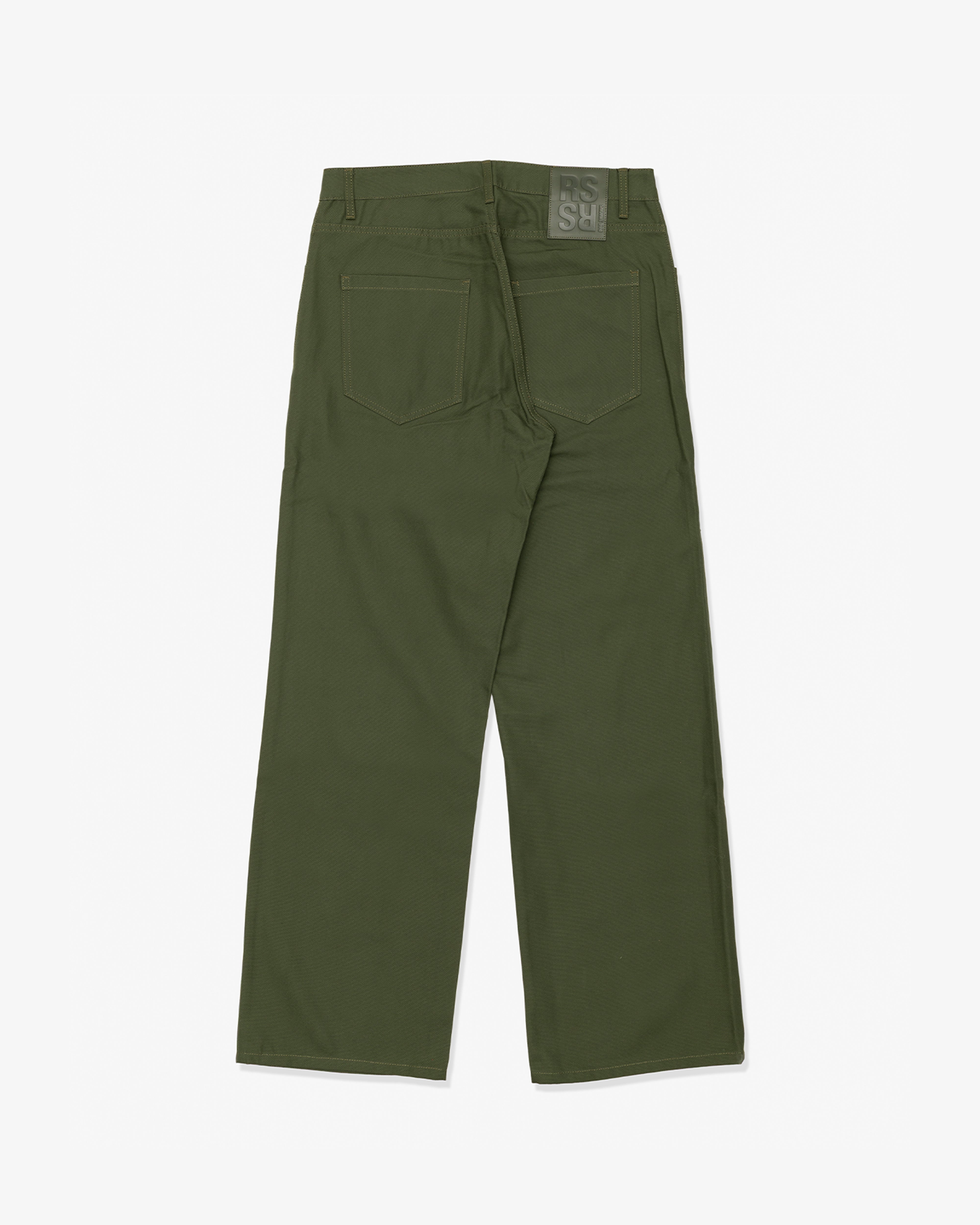 RAF SIMONS: Wide Fit Denim Workwear Pants (Khaki) | DSMG E-SHOP