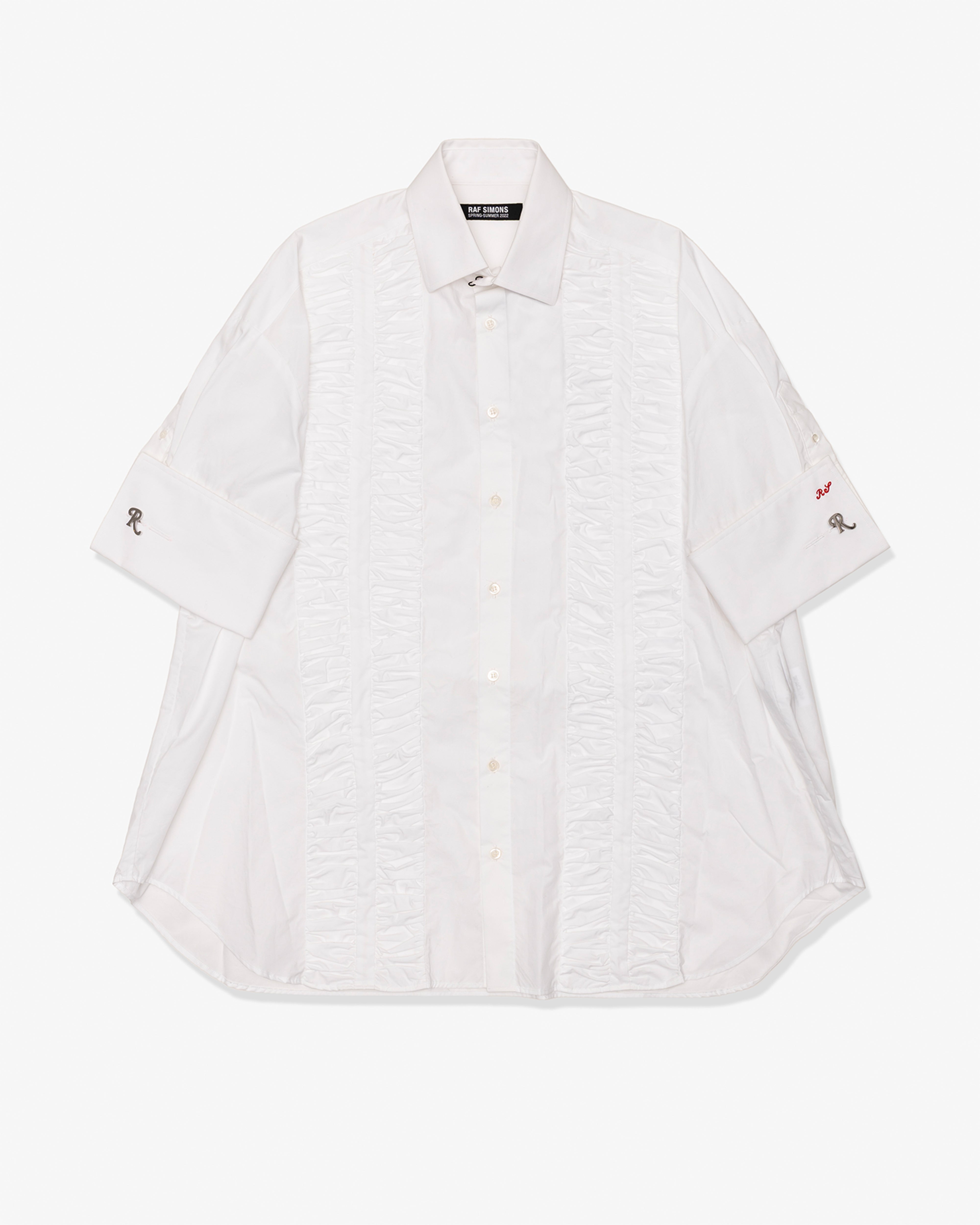 RAF SIMONS: Ruffle Business Shirt (White) | DSMG E-SHOP