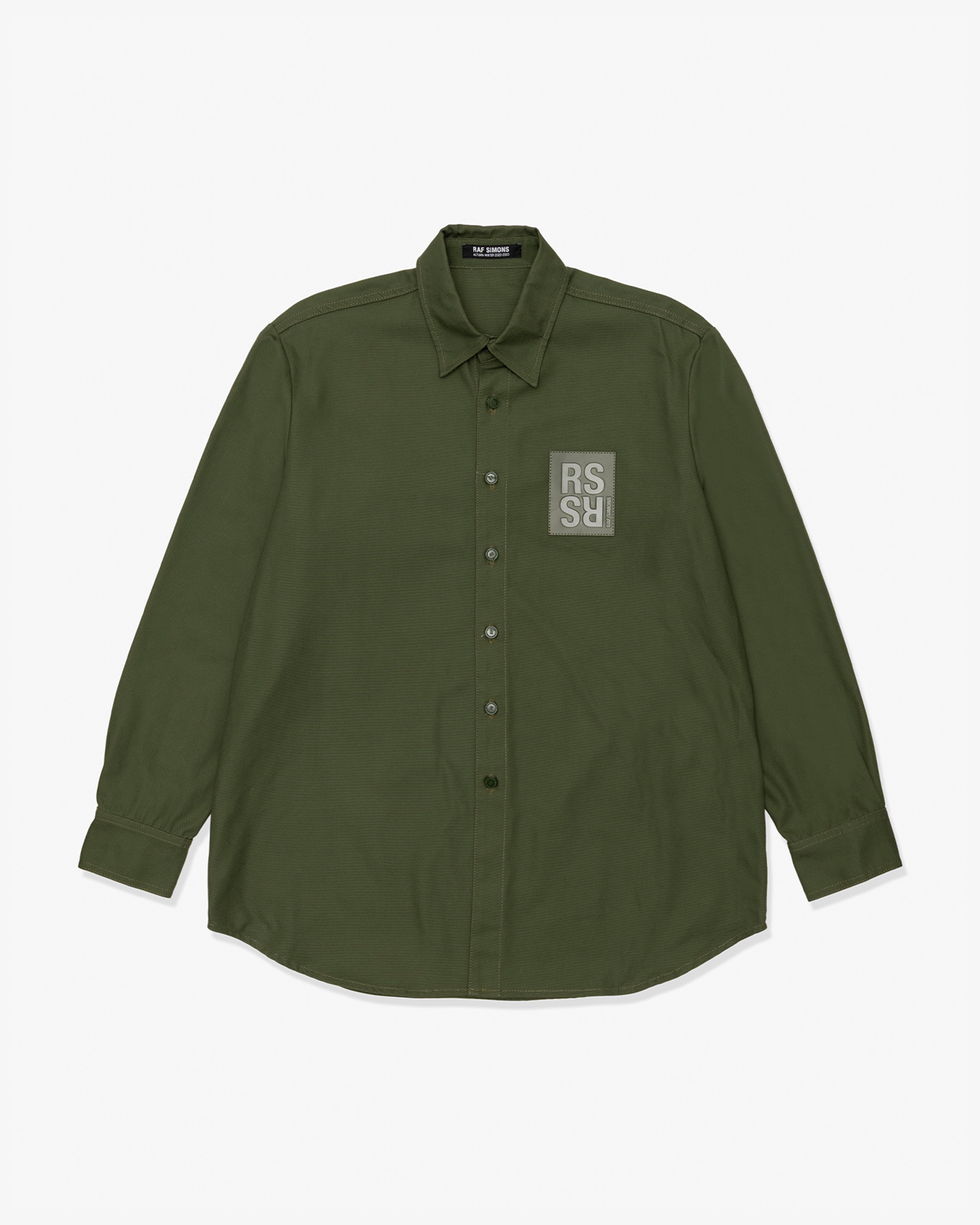 トップス Raf simons straight fit denim shirt RAF SIMONS: Straight Fit Denim Shirt (Khaki) | DSMG E-SHOP