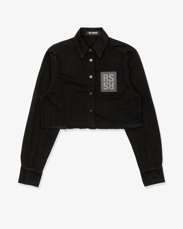 RAF SIMONS - Cropped Denim Shirt With R Pin - (Black)