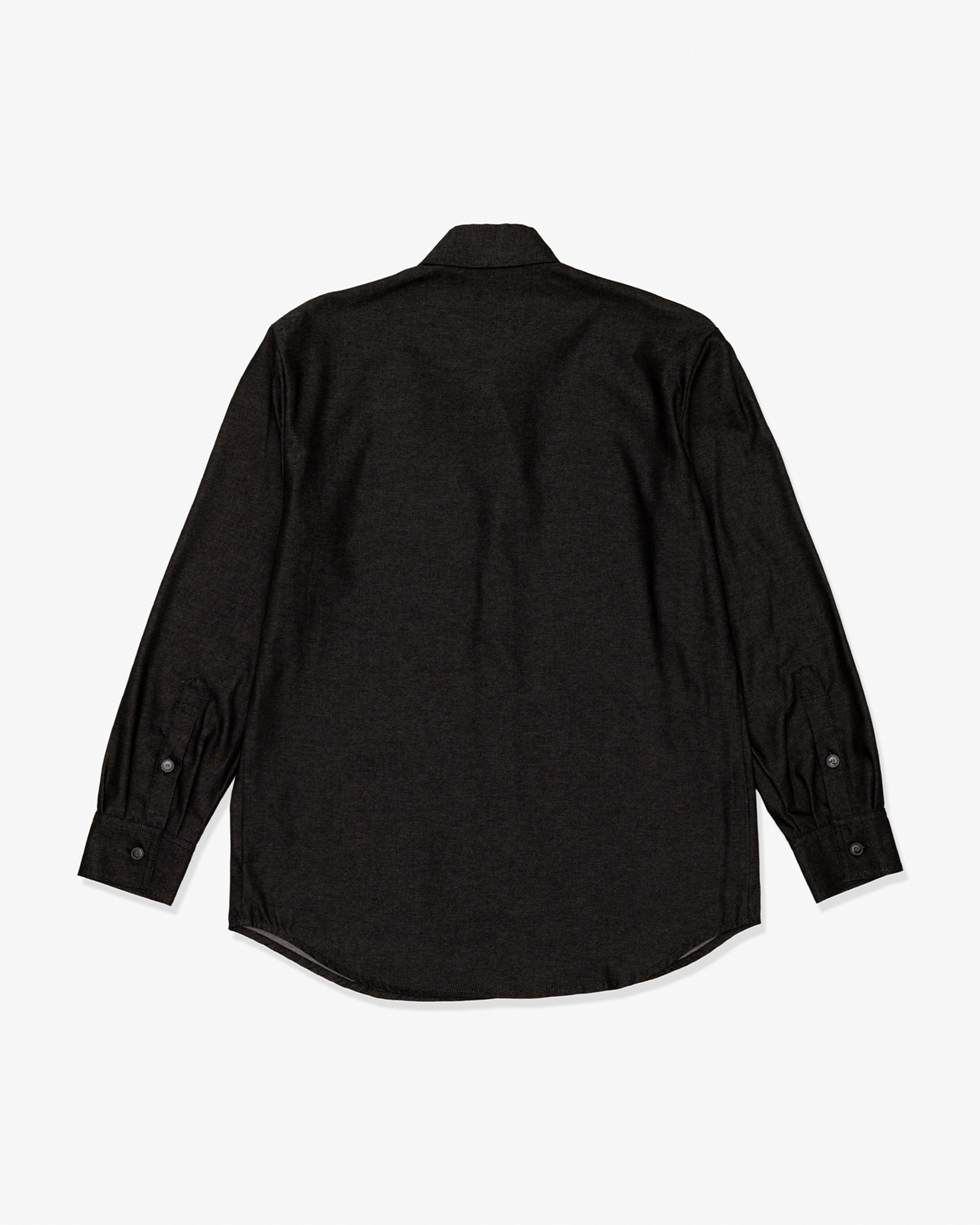RAF SIMONS: Straight Fit Denim Shirt With (Black) | DSMG E-SHOP
