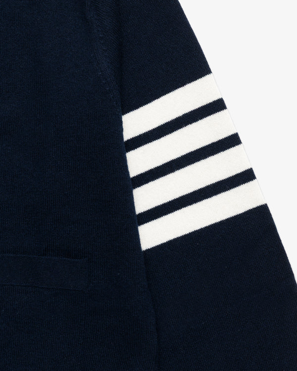 THOM BROWNE - Men's V Neck Cardigan In Cashmere - (Navy × White)