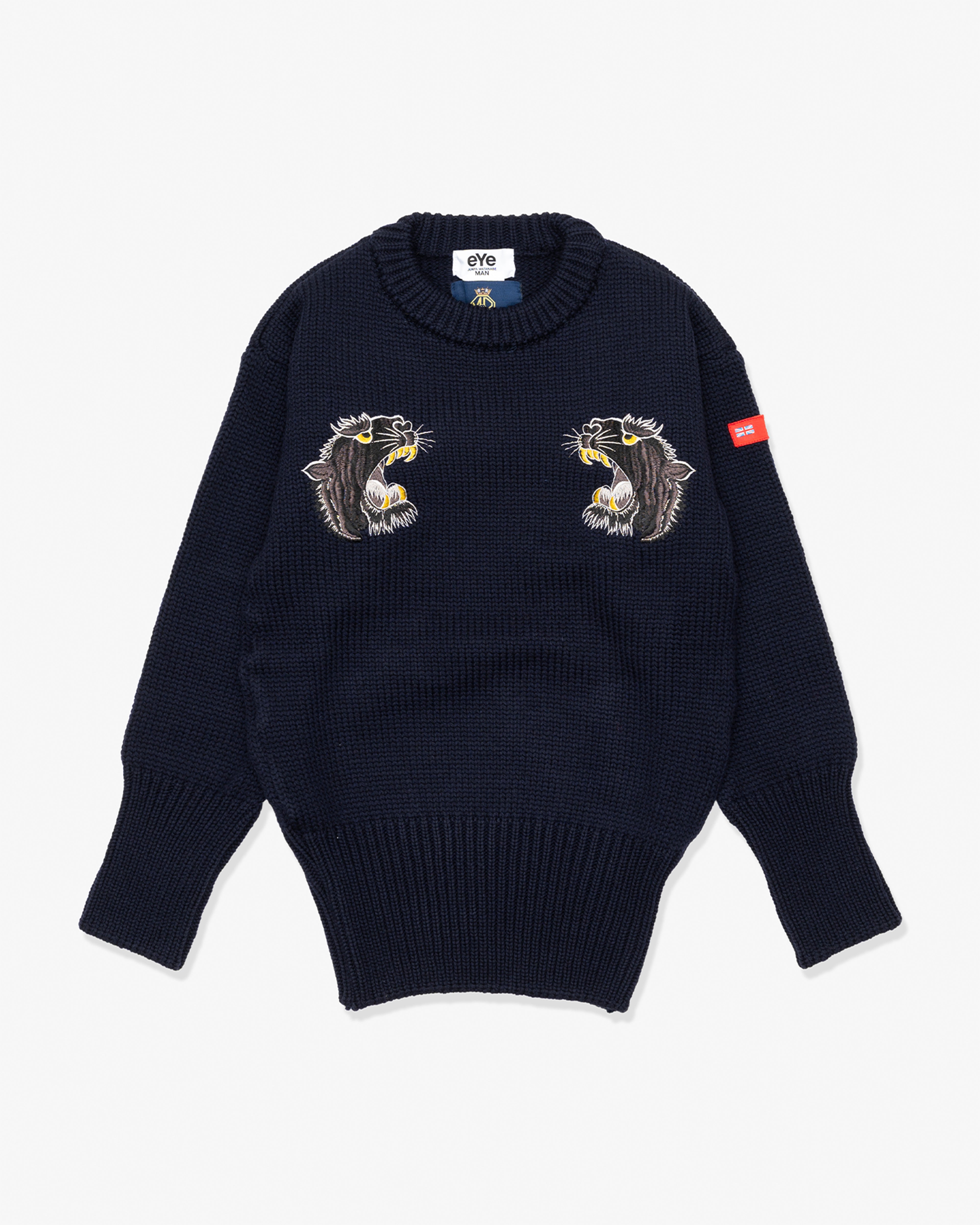 JUNYA WATANABE MAN: Combed Wool Jersey Embroiderym (Navy) | DSMG E
