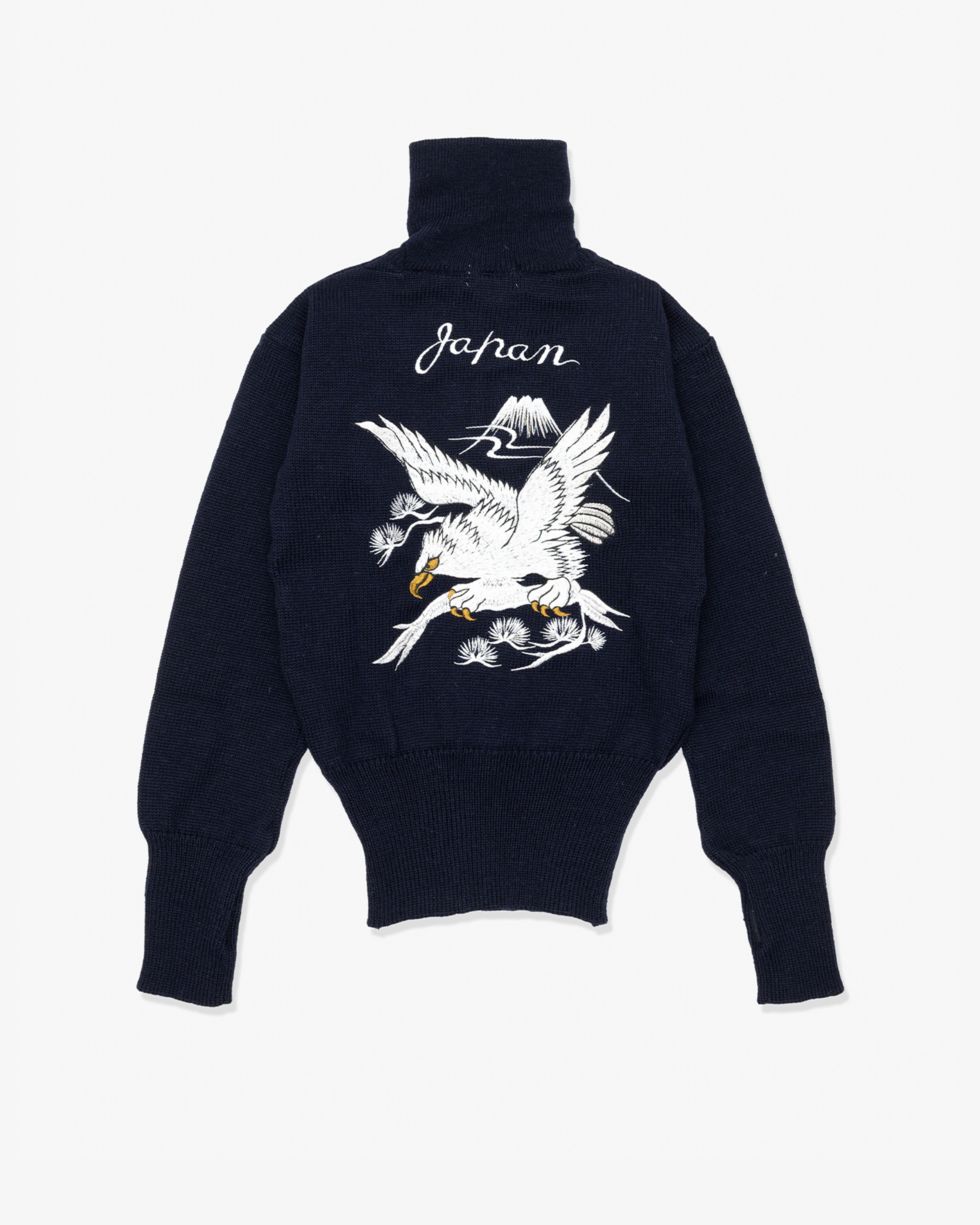 JUNYA WATANABE MAN: Combed Wool Jersey Embroiderym (Navy) | DSMG E