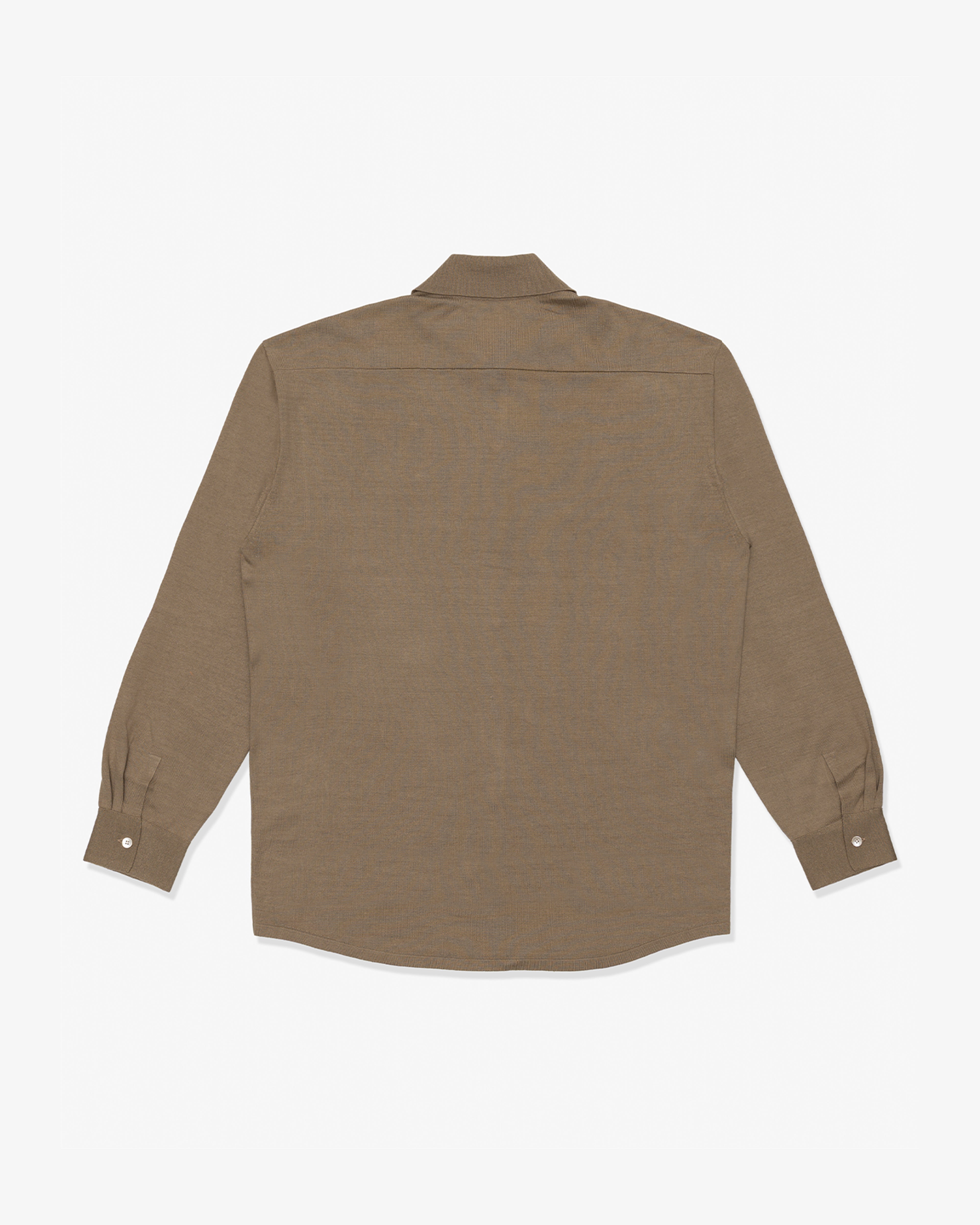 AURALEE: HIGH GAUGE TUSSAH SILK KNIT CARDIGAN (KHAKI BEIGE) | DSMG
