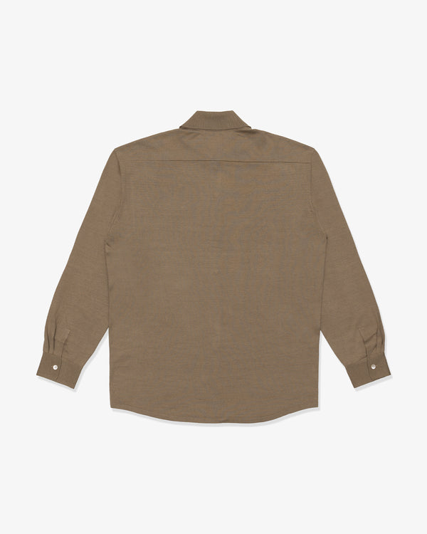 AURALEE - HIGH GAUGE TUSSAH SILK KNIT CARDIGAN - (KHAKI BEIGE)
