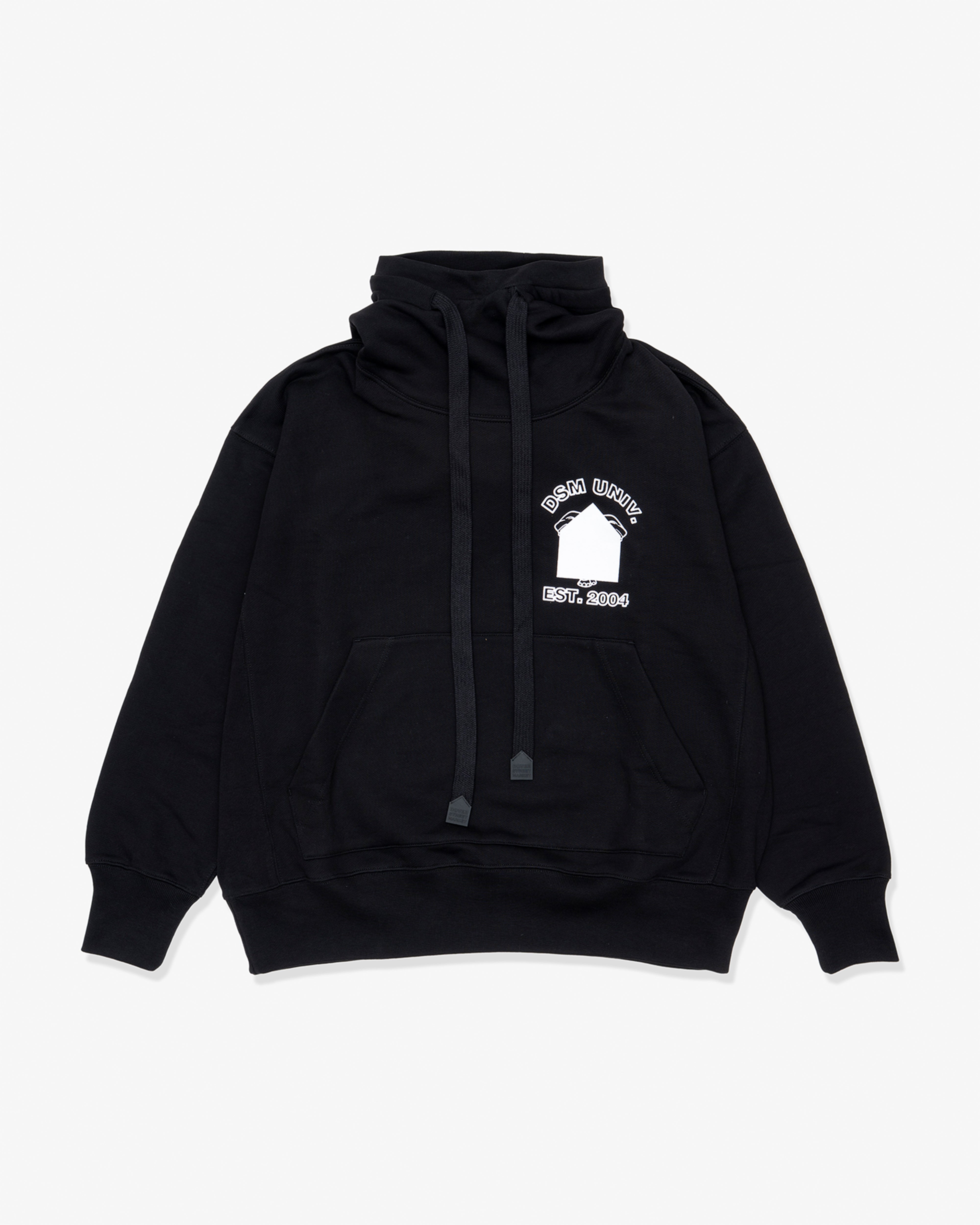 DSM KEI NINOMIYA: Oversized Hoodie Cotton Back Pile Knit (Black