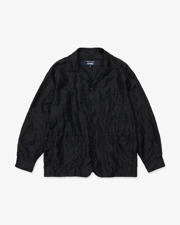 COMME des GARCONS HOMME - Polyester Linen Twill Stripegarment Treated - (Black)