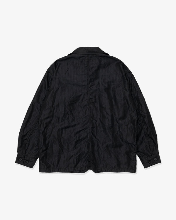 COMME des GARCONS HOMME - Polyester Linen Twill Stripegarment Treated - (Black)