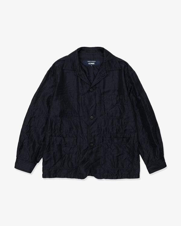 COMME des GARCONS HOMME - Polyester Linen Twill Stripegarment Treated - (Navy)