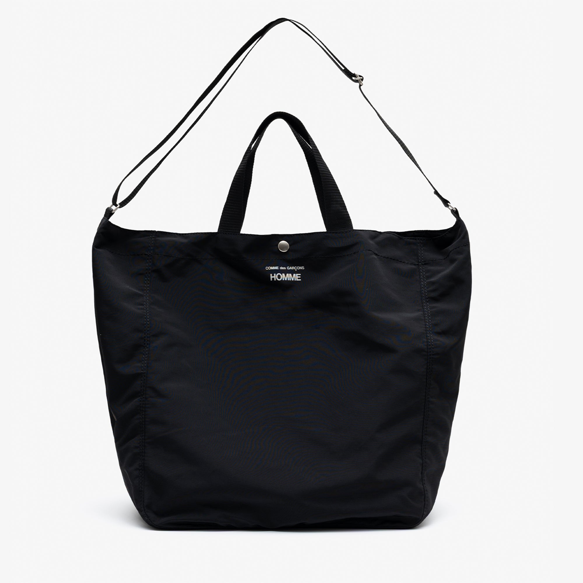 COMME des GARCONS HOMME: Cotton Nylon Gros Grain (Black) | DSMG E-SHOP