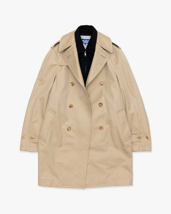 JUNYA WATANABE MAN - Cotton Gabardine Polyurethane Laminated X Wool Tropical - (Beige X Drk Brn)