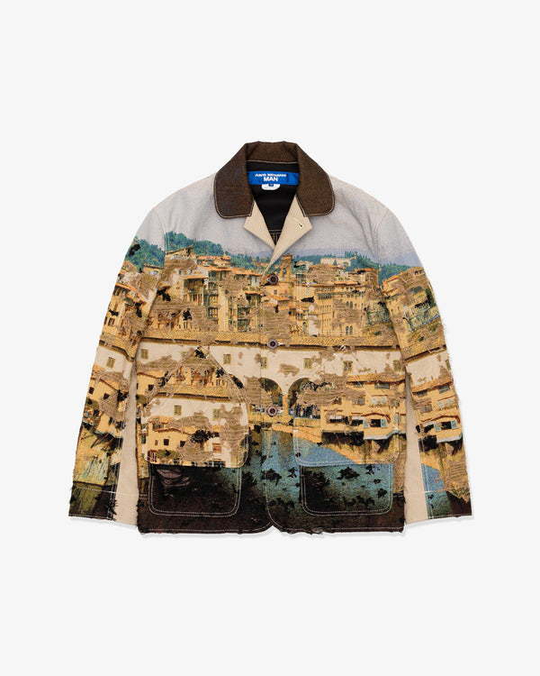 JUNYA WATANABE MAN - Polyester Cotton Gobelin Weave, Treated - (Bge/Lgt Blu/Grn)