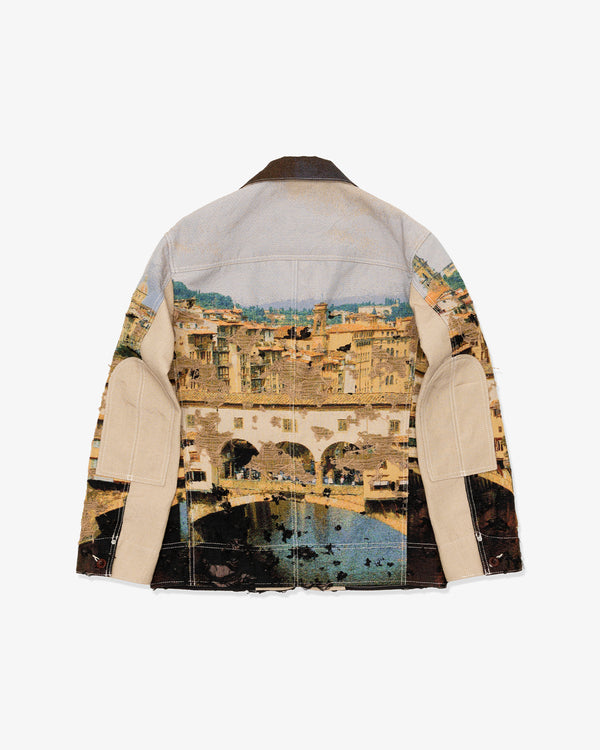 JUNYA WATANABE MAN - Polyester Cotton Gobelin Weave, Treated - (Bge/Lgt Blu/Grn)
