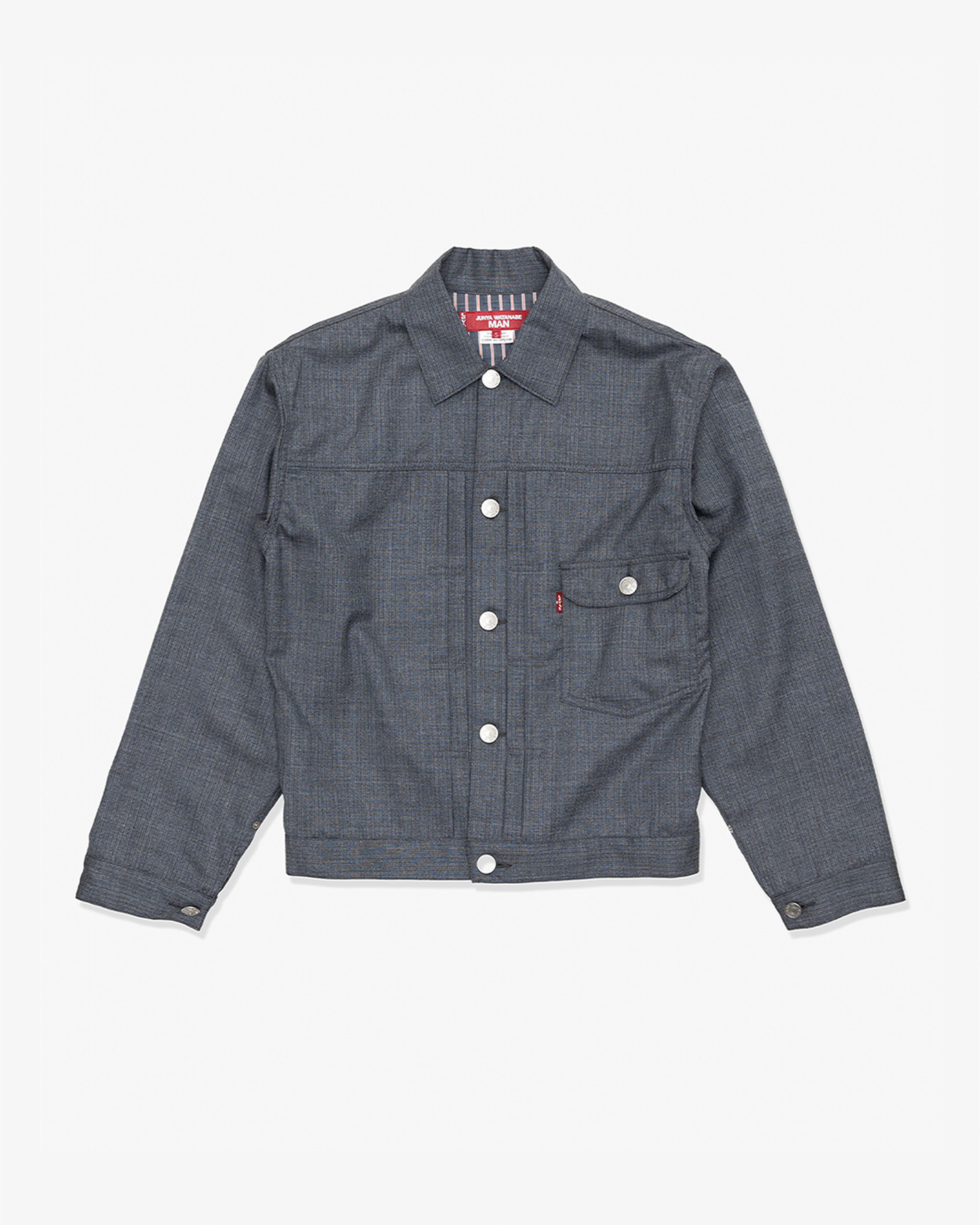 JUNYA WATANABE MAN: Wool Stripelevi'S W Name (Blue Gray) | DSMG E-SHOP