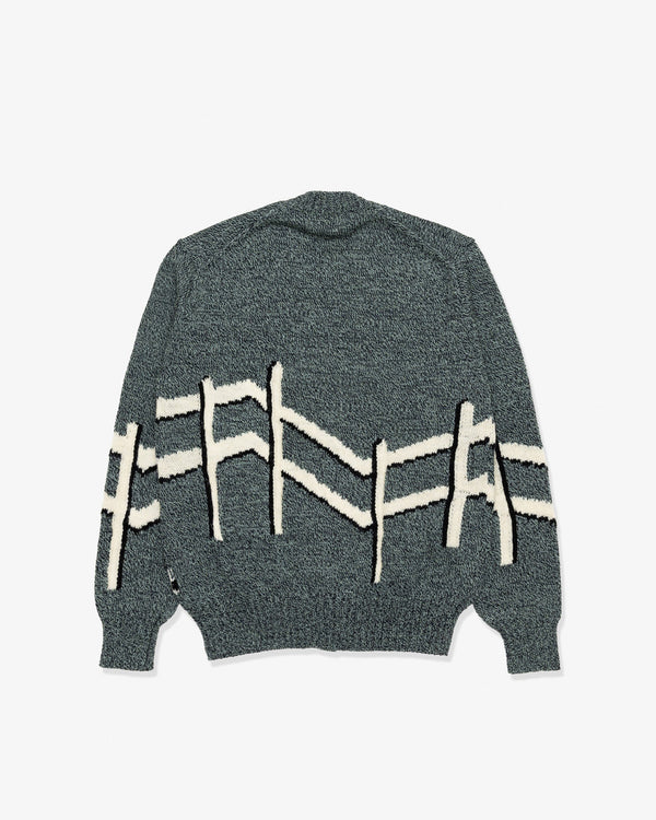 JUNYA WATANABE MAN - Wool Polyester Jersey Intarsia Jacquard - (Navy X Green)
