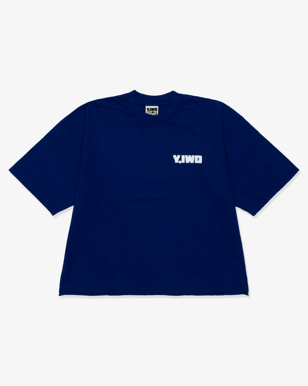 Y,IWO - Power Craz Crop Tee - (Blue/White)