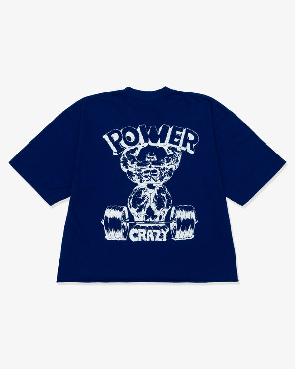Y,IWO - Power Craz Crop Tee - (Blue/White)