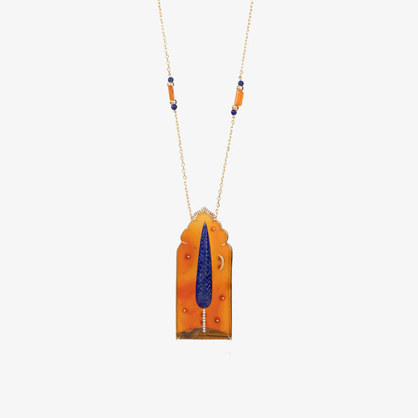 SILVIA FURMANOVICH - Window-Shaped Orange Agate Nec - (Gold)
