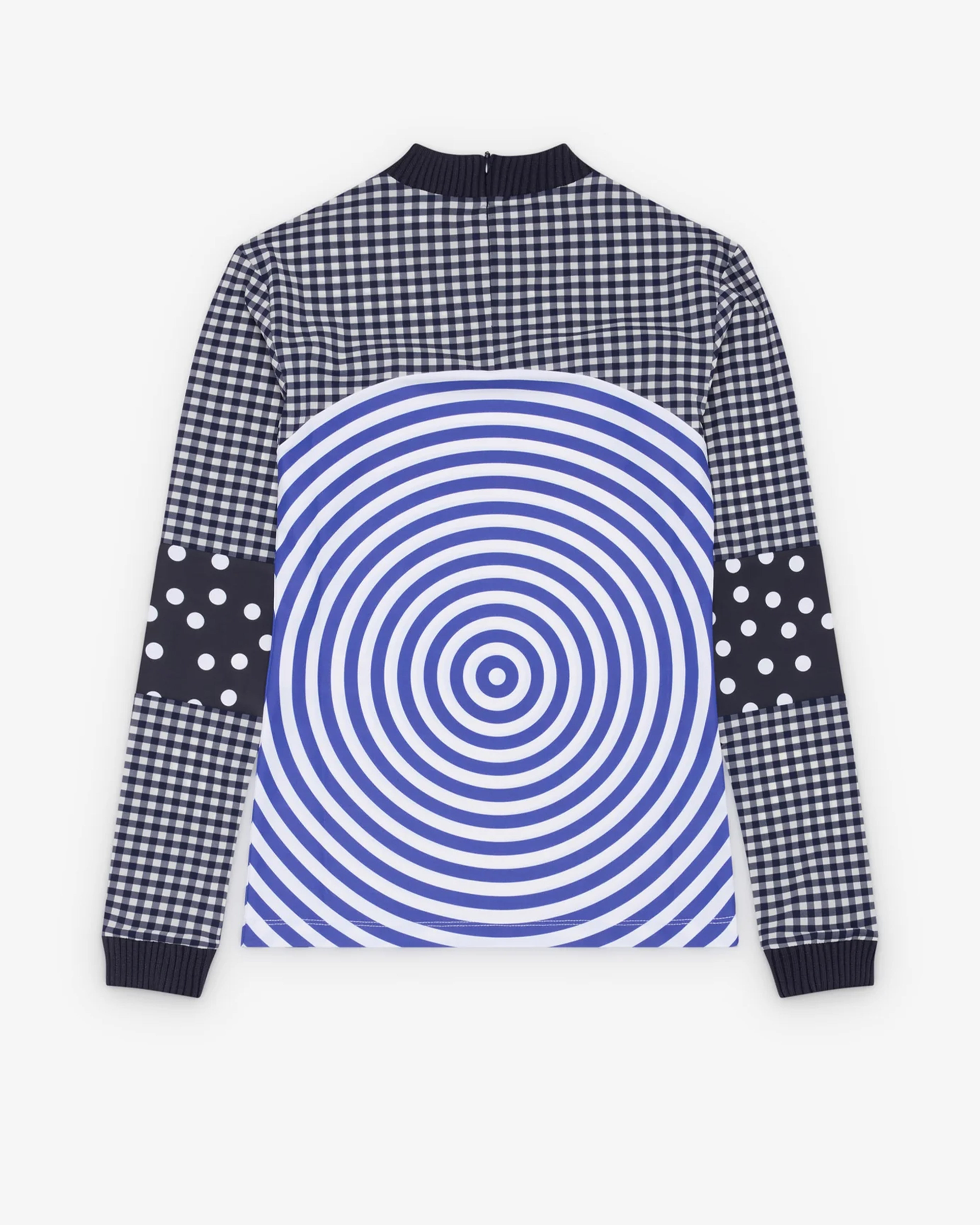JEAN PAUL GAULTIER: Mix Jersey Knitted Gingham (White) | DSMG E-SHOP