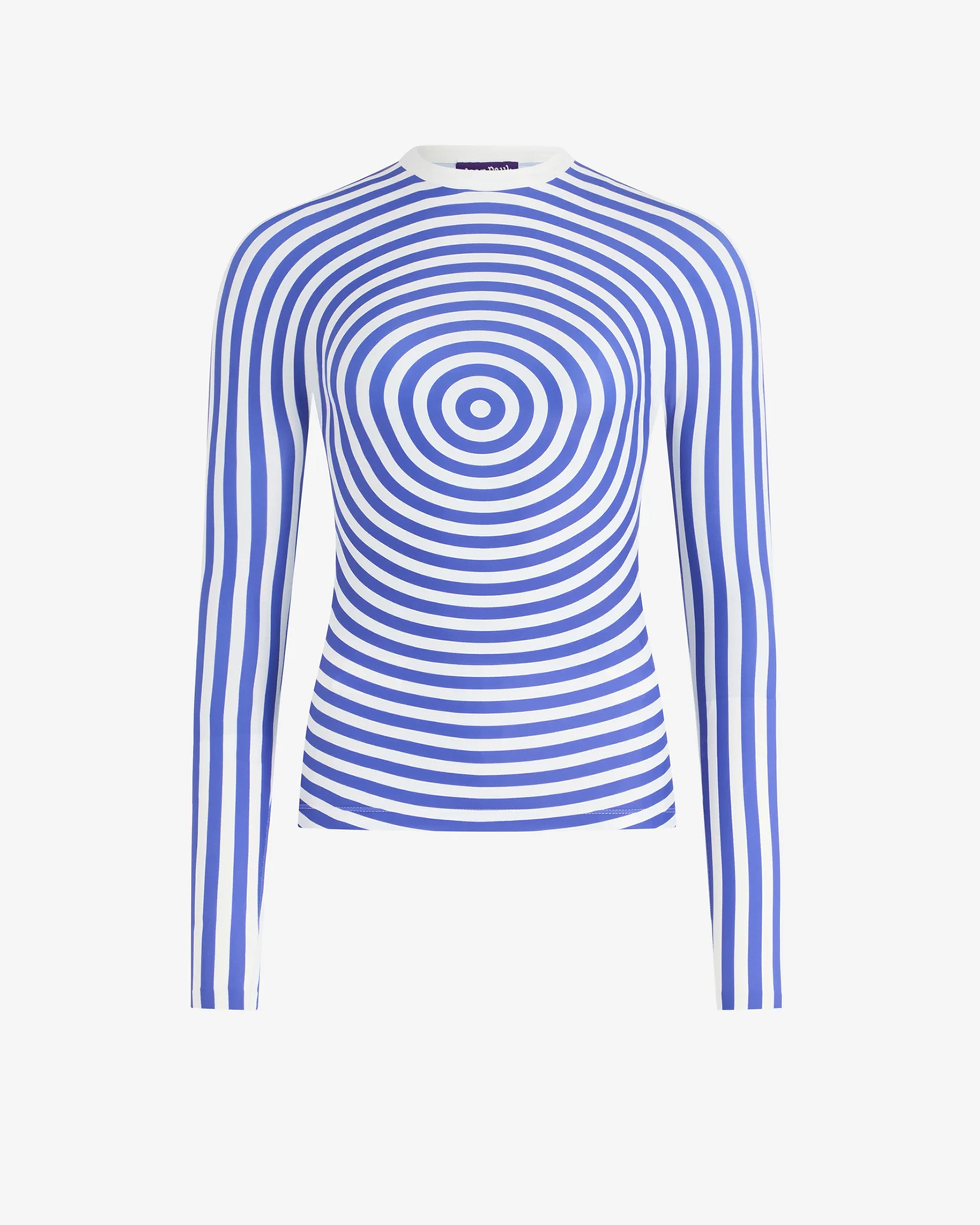 JEAN PAUL GAULTIER: Jersey Lycra Crewneck Top Print (White) | DSMG