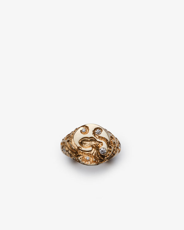 CASTRO - Mini Octopus Signet - (Gold)