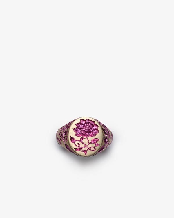CASTRO - Peony Signet Ring - (Pink)
