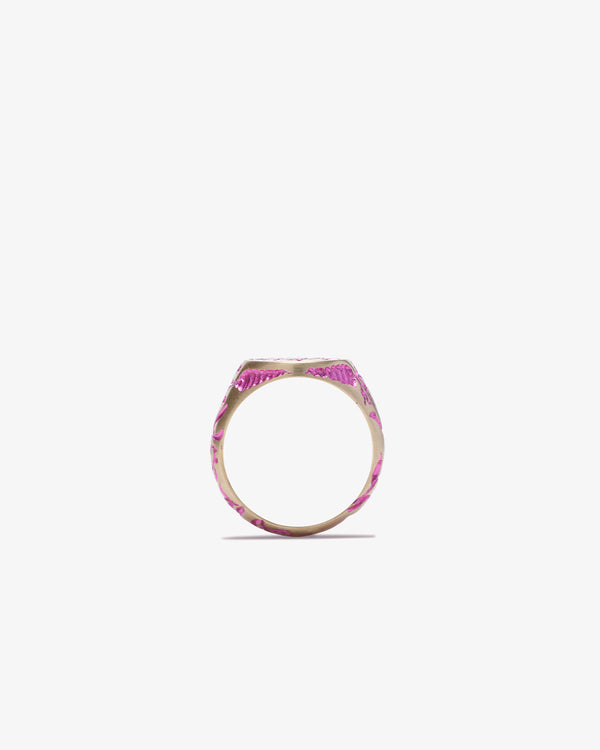 CASTRO - Peony Signet Ring - (Pink)