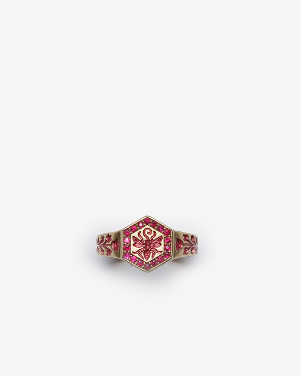 CASTRO - Bee Hexagon Ring - (Red)