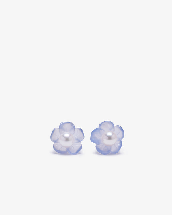SOPHIE JOANNE - Island Flower Studs - (Chalcedony/Akora Pearl)
