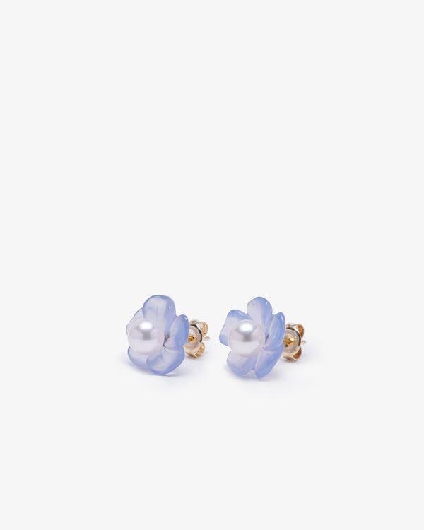 SOPHIE JOANNE - Island Flower Studs - (Chalcedony/Akora Pearl)