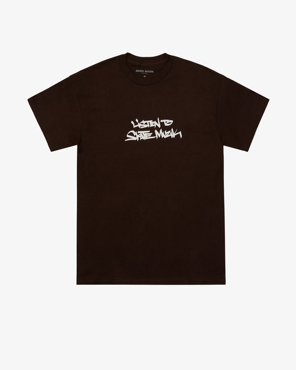 SKATE MUZIK - Listen To Skate Muzik Tee - (Brown)