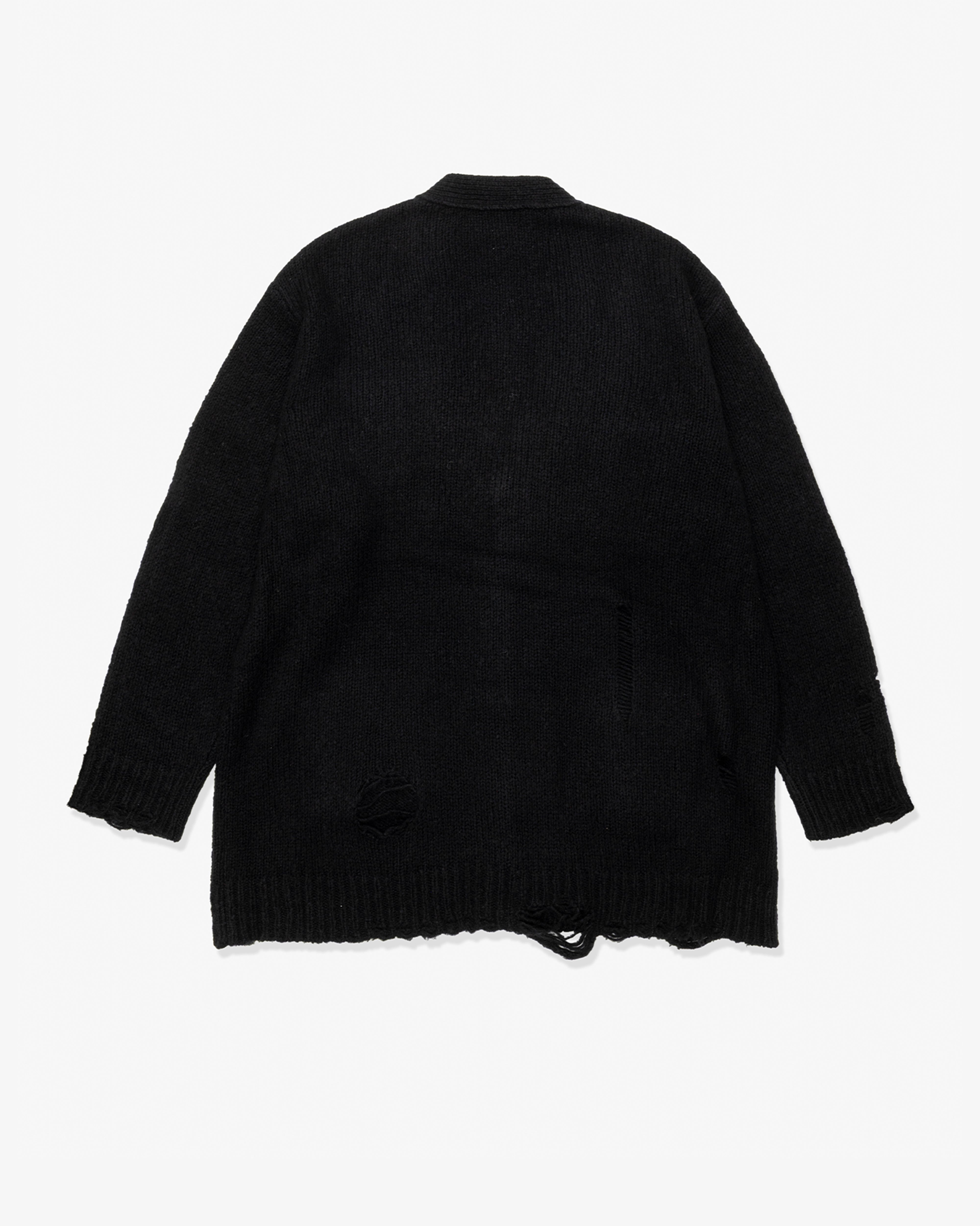 UNDERCOVER: Distressed Design Knit Oversized Cardigan (Black