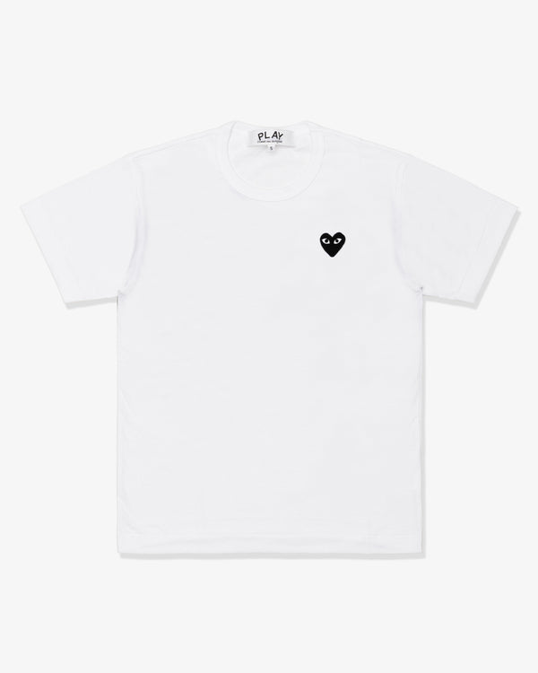 CDG PLAY - Cotton Jersey Black with Black Emblem - (White)