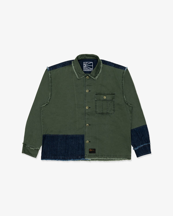 RASSVET - Men Surplus Denim Ls Overshirt - (Green)