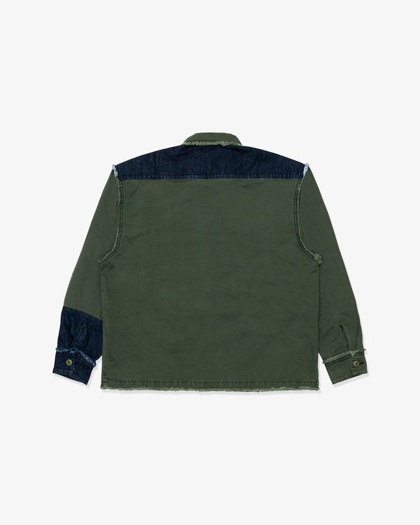 RASSVET - Men Surplus Denim Ls Overshirt - (Green)