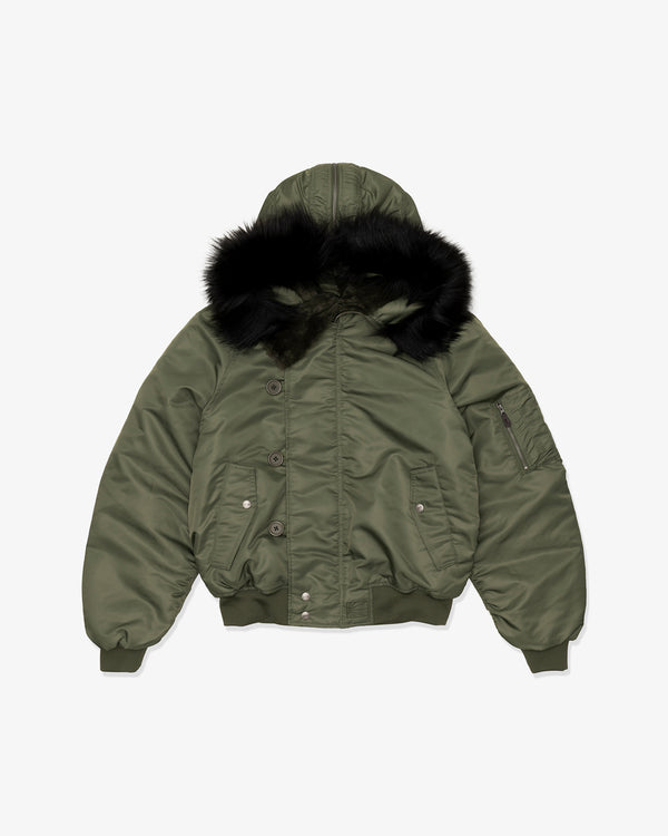 RASSVET - Men Hooded N-2B Bomber Jacket - (Green)