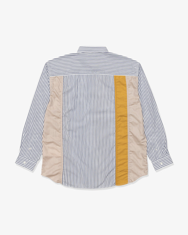 COMME DES GARCONS HOMME - Cotton Stripe X Cotton Twill/Cotton Broad Mix Shirts - (Wht/Navy X Mix)