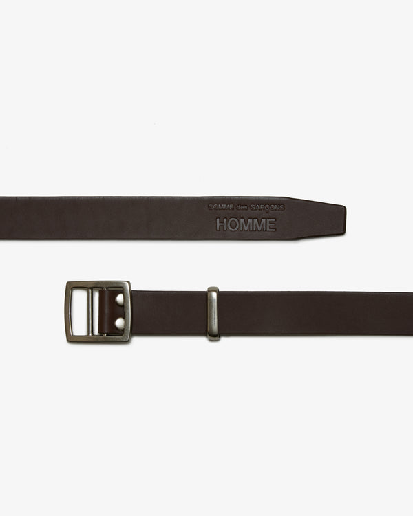 COMME DES GARCONS HOMME - Steer Oil Smooth Holeless Belts <30mm> - (Brown)