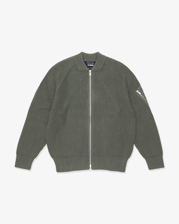 COMME DES GARCONS HOMME - Wool Worsted Half-Cardigan x Batoner - (Khaki)