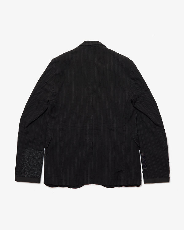 JUNYA WATANABE MAN - Polyester Stripe Garment Processed X Multi Fabrics Mix Jackets - (Gry/Wht X Mix)